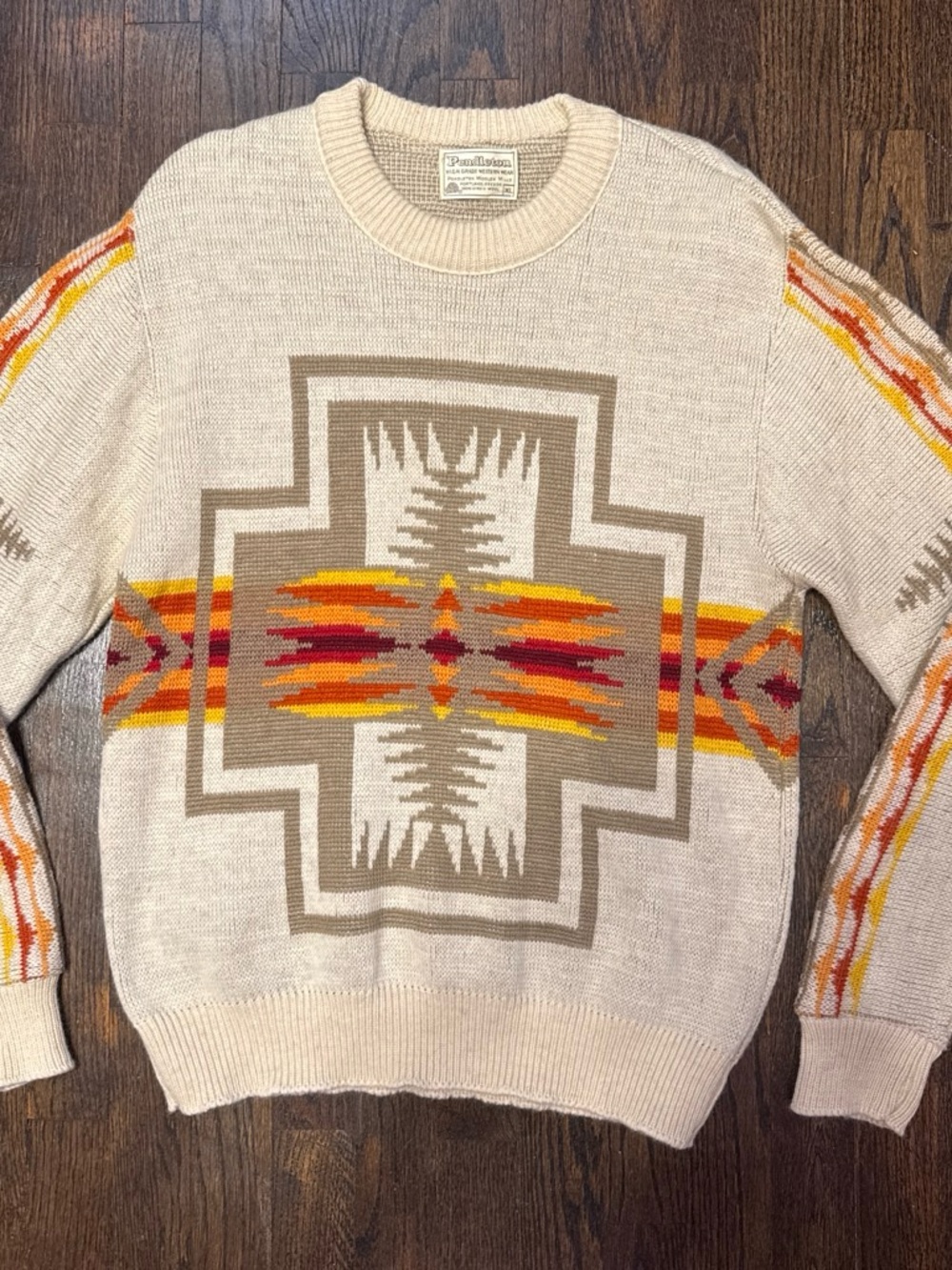 Vintage 70’s Pendleton chiefs print wool sweater